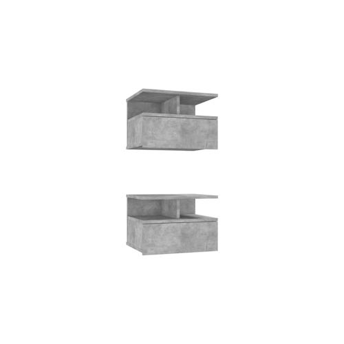 vidaXL Hängende Nachttische 2 Stk. Betongrau 40x31x27cm Holzwerkstoff