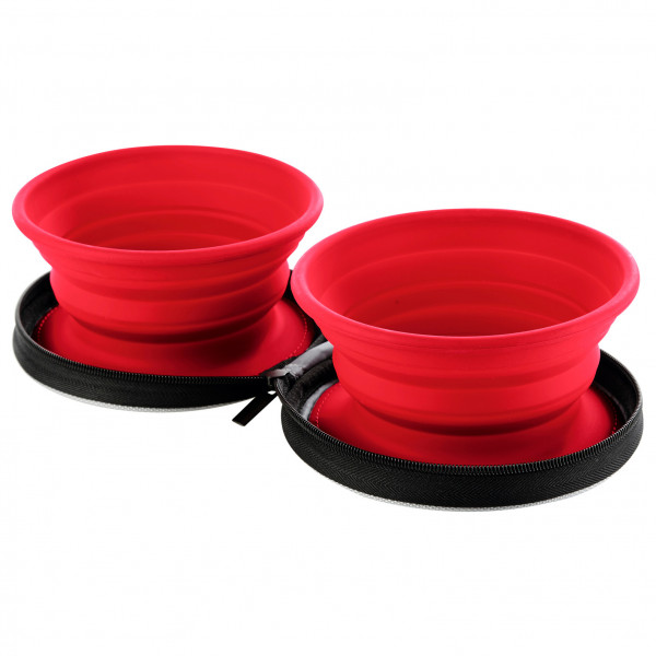 Hunter - Silicone Travel Bowl with Bag List - Hundezubehör Gr 2 x 750 ml rot