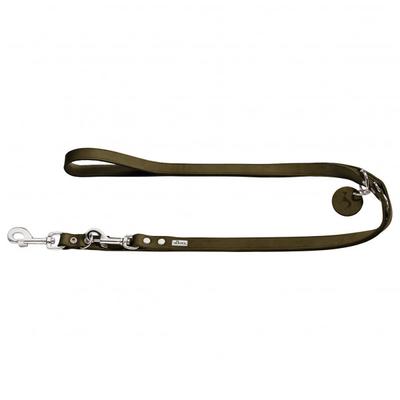 Hunter - Verstellbare Führleine Leder - Hundeleine Gr Länge max. 200 cm - Breite 1,6 cm grün