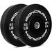 Iron Crush Olympic Bumper Plates Set - Virgin Rubber Weights for Strength Training - Stainless Steel Inserts Fits 2 Barbells - Low Dead Bounce for Safety - 10lb to 45lb - Sold in Pairs