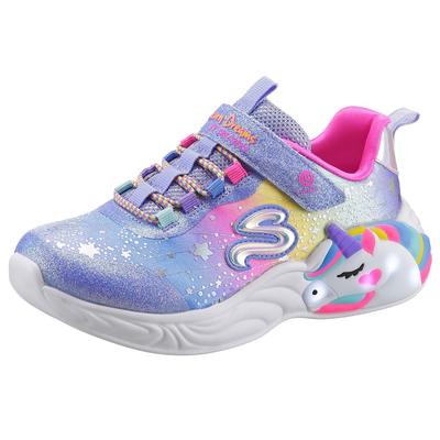 Sneaker SKECHERS "UNICORN DREAMS-", Kinder, Gr. 34, blau (blau, kombiniert), Textil, Synthetik, casual, Schuhe, gepolsterte Innensohle, Freizeitschuh, Größenschablone zum Download Image