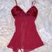 Victoria's Secret Intimates & Sleepwear | 100% Silk Lace Very Sexy Rare Vintage Red Floral Babydoll Slip Nighty Night | Color: Red | Size: S