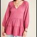 Anthropologie Tops | Maeve Anthropologie Isola Rose Pink Babydoll Top | Color: Pink | Size: Xs