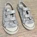 Coach Shoes | Coach Britt Silver And White Sneakers With Velcro Closure | Color: Silver/White | Size: 7