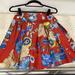 Gucci Skirts | Gucci Silk Floral Print Skirt | Color: Blue/Red | Size: 2