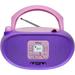 hPlay Gummy GC04B Portable CD Player Boombox with Digital Tunning FM Stereo Radio Kids CD Player Bluetooth USB LCD Display Front Aux-in Port & Headphone Jack Supported AC or Battery Powered- Violet