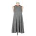 American Eagle Outfitters Casual Dress - A-Line Mock Sleeveless: Gray Print Dresses - Women's Size 2X-Small