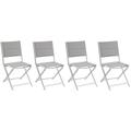Lot de 4 chaises jardin pliantes ALLURE Glacier Blanc Aluminium, Texaline matelassée Hespéride