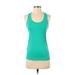 Adidas Active Tank Top: Green Solid Activewear - Women's Size X-Small