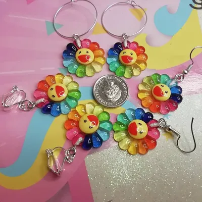 Boucles d'oreilles multicolores en forme de goutte de tournesol pour femmes accessoires en résine