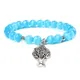 Bracelet œil de chat bleu breloque arbre de vie perles en pierre naturelle pour femmes et hommes