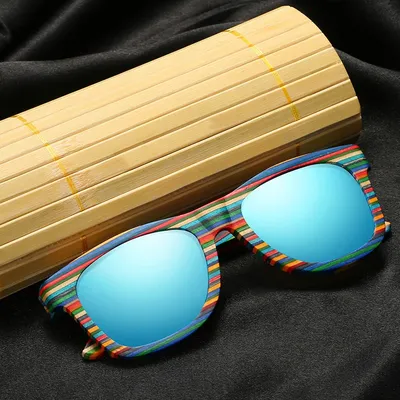 GM – lunettes de soleil Gafas polarisées en bambou pour hommes et femmes monture colorée en bois