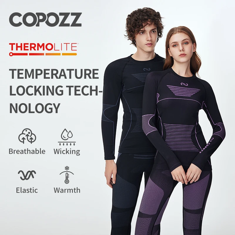COPOZZ nouveau sous-vêtement thermique de Ski séchage rapide évacuant l