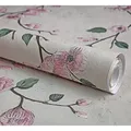 Papier peint floral à peler et coller fleur de prunier rose perfecto papier de contact
