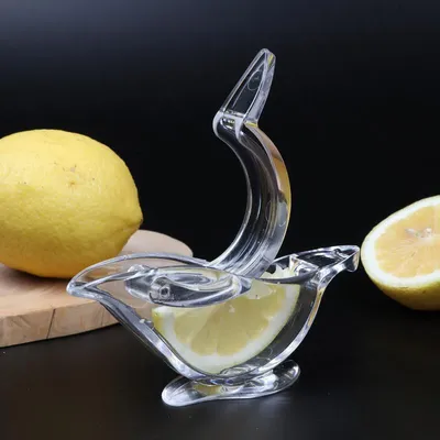 Outil manuel Ju479 en forme d'oiseau presse à fruits transparent portable pour orange et citron