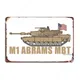 Affiche murale en métal M1 Abrams Mbt drapeau américain patriotique pour cadeau