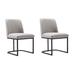 Serena Faux Leather Dining Chair in Light Grey (Set of 2) - Manhattan Comfort 2-DC056-LG