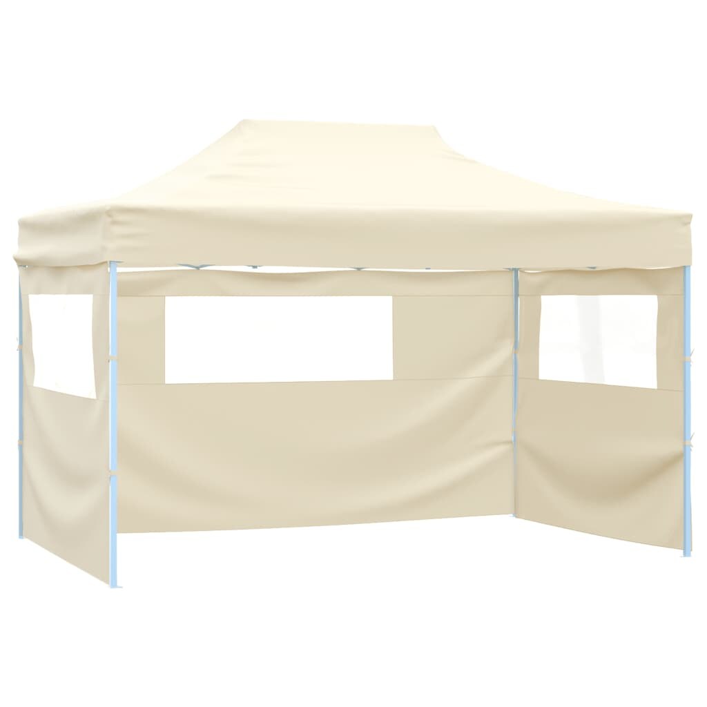 vidaXL Faltzelt mit 3 Seitenteilen 3x4,5 m Creme Image
