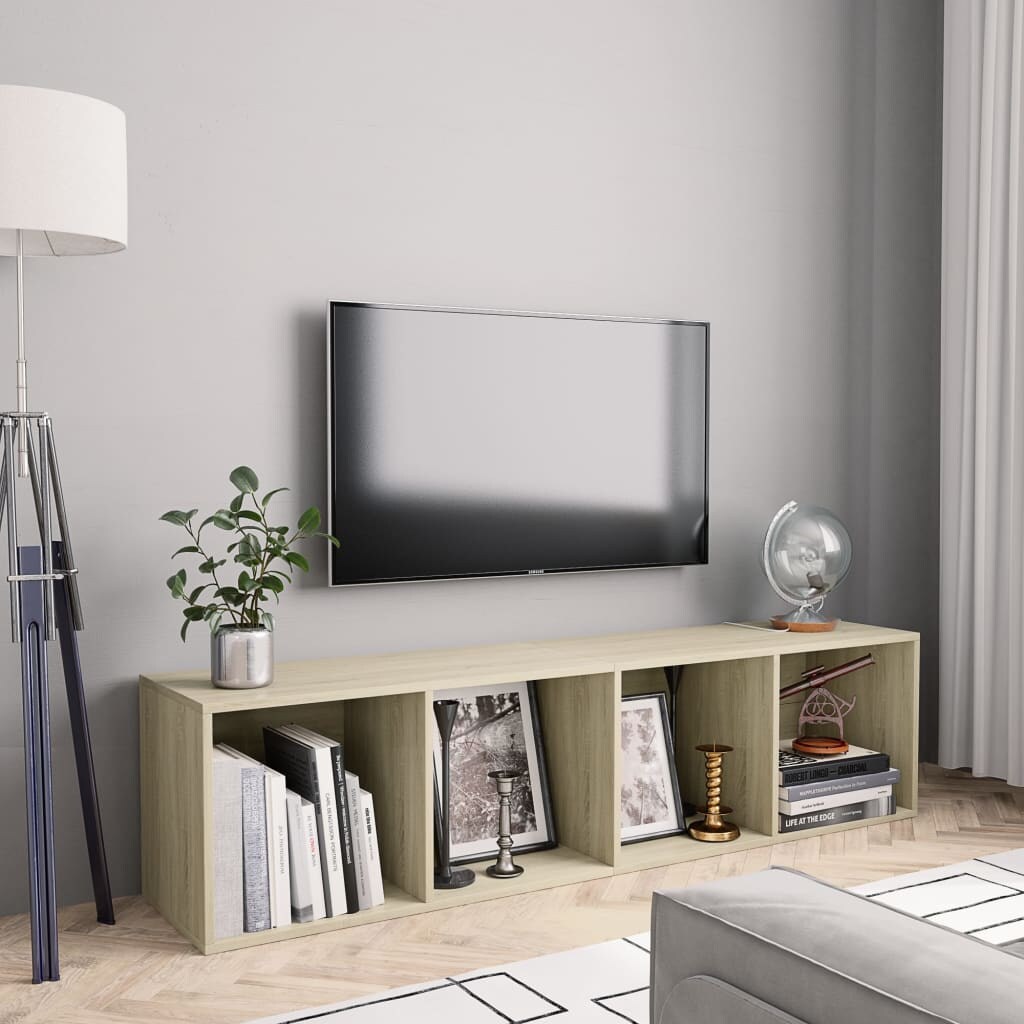 vidaXL Bücherregal/TV-Schrank Sonoma-Eiche 143×30×36 cm Image
