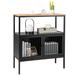Costway Kitchen Buffet Cabinet with 2 Doors and Open Shelf-Black