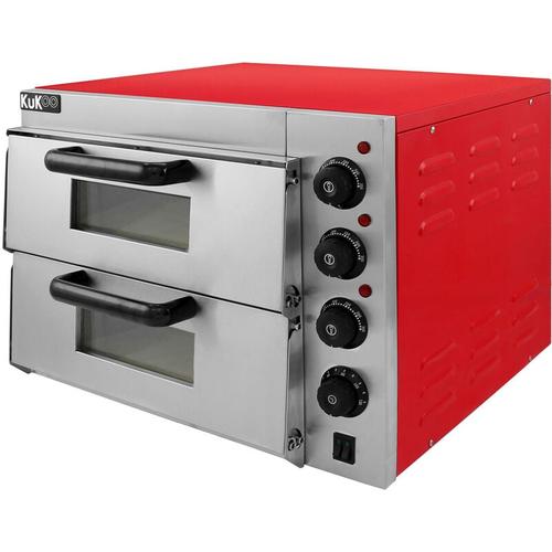 KuKoo Elektrischer Doppelkammer Pizzaofen Elektro Pizzaofen Doppel Backofen Pizzaofen Ofen mit