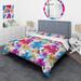 Designart 'Multicolor Botanical Flowers' Cabin & Lodge Duvet Cover Set