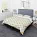 Designart 'Yellow and Blue Geometric' Patterned Duvet Cover Set