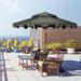 Outsunny 9' Patio Umbrella with Push Button Tilt and Crank, Double Top Ruffled Outdoor Market Table Umbrella with 8 Ribs