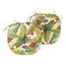 15-inch Round Palm Leaves Multi Outdoor Bistro Chair Cushion (Set of 2) by Greendale Home Fashions