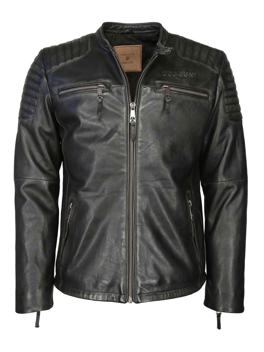 Topgun Lederjacke Herren schwarz, L