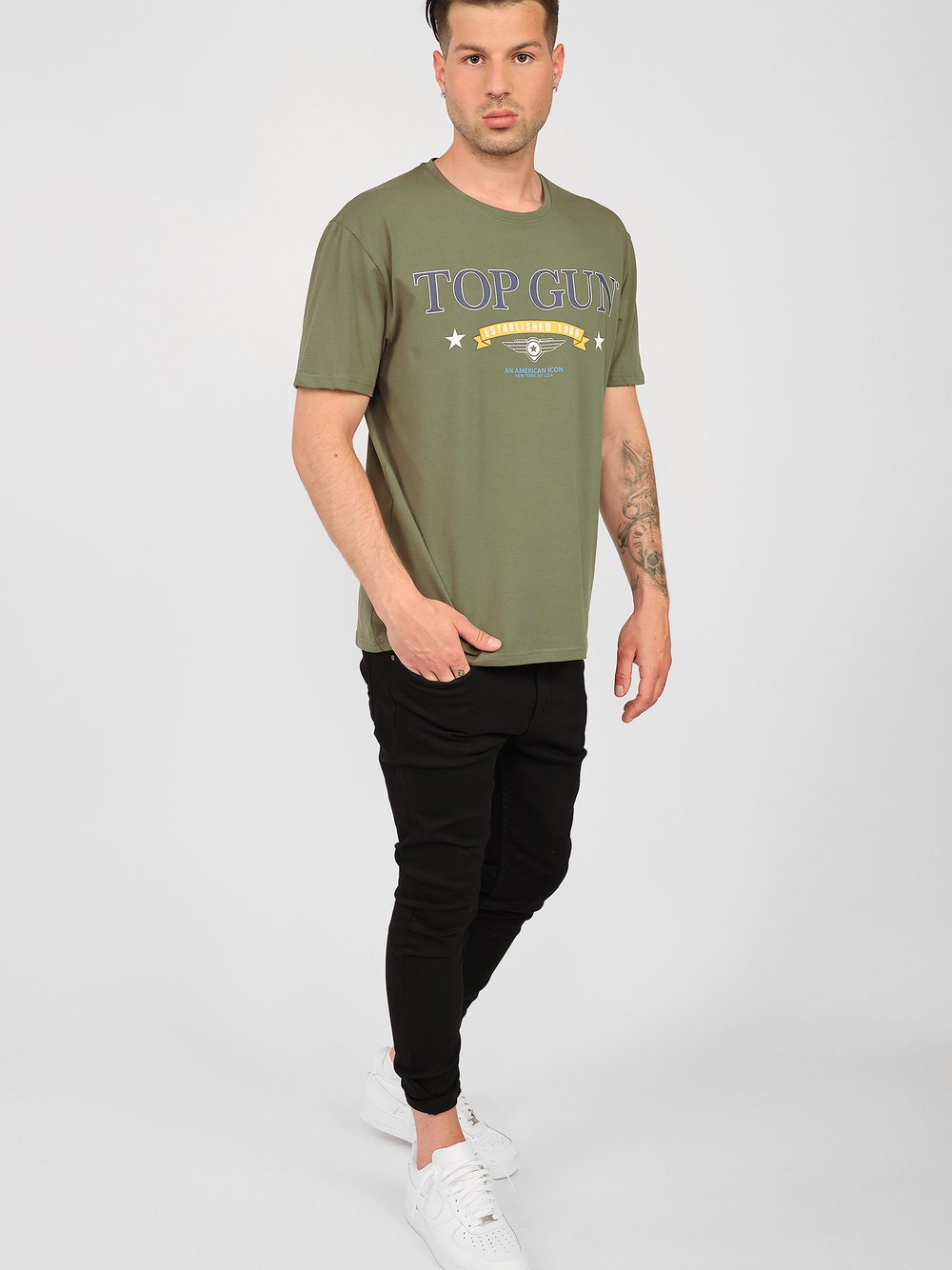 Topgun T-Shirt Herren oliv, L Image