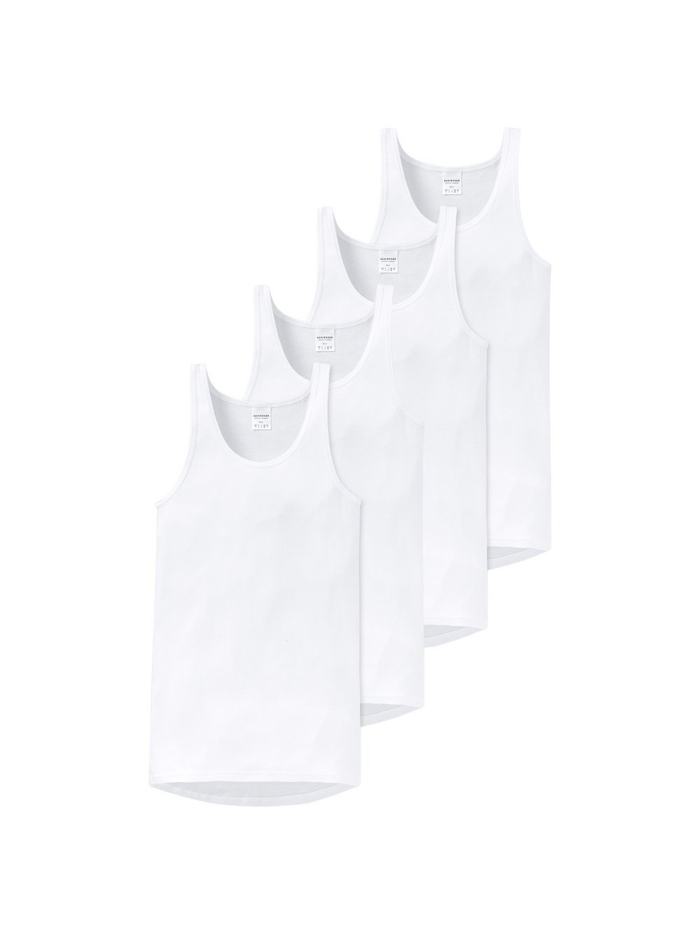 Schiesser Unterhemd 4er Pack Herren weiß, XXL Image