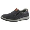 Slipper RIEKER, Herren, Gr. 44, blau (navy braun), Leder, sportlich, Schuhe, Halbschuh, Freizeitschuh, Schlupfschuh mit modischer Blattnaht