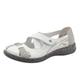Slipper RIEKER Gr. 41, grau (weiß, grau) Damen Schuhe Rieker Spangenschuh, Schlupfschuh, Komfortschuh mit Klettverschluss Bestseller
