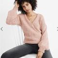Madewell Sweaters | Cross Front Pull Over Made Well Sweater In Light Pink | Color: Pink | Size: Xs