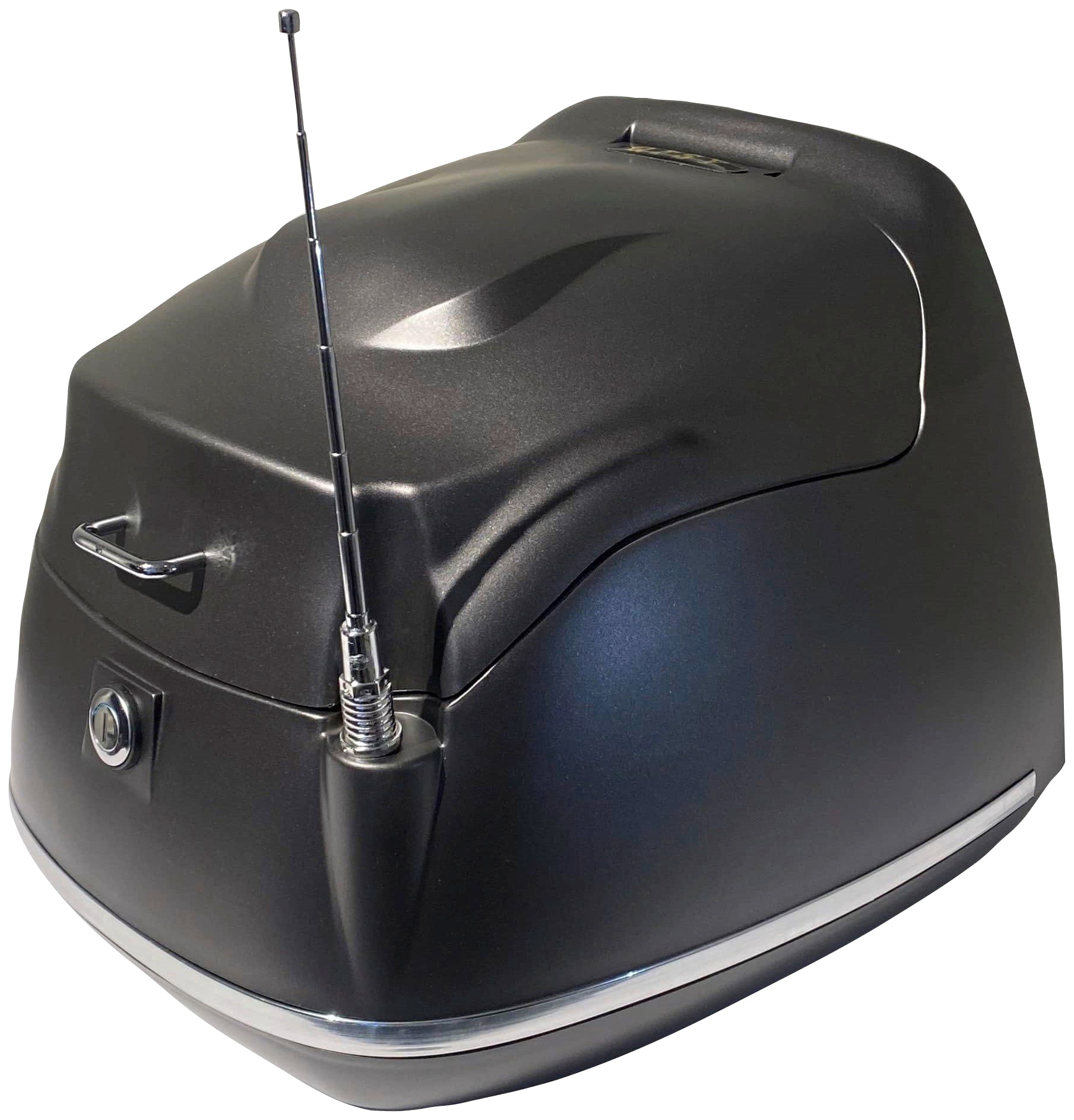 Topcase ALPHA MOTORS "Retro Firenze", schwarz, Transportboxen, B/H/L: 41cm x 39cm x 41cm, Kunststoff, Motorroller Zubehör, verschließbar, B:41cm H:39cm L:41cm