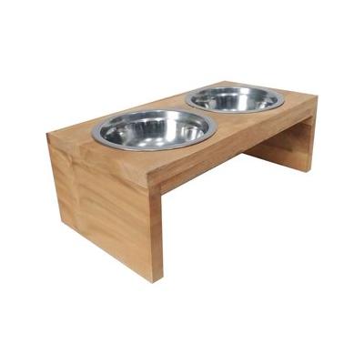 D-Art Collection 2 Bowl Dog & Cat Feeder Stand, Small