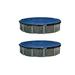 Swimline 15 Foot Round Above Ground Winter Swimming Pool Cover, Blue (2 Pack)