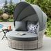 Mainstays Tuscany Ridge 2-Piece Outdoor Daybed with Retractable Canopy Dark Gray