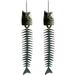 Fishbones Wind Chimes Classic Retro Vintage Metal Wind Chimes For Garden Home Yard Porch Hanging Decor 2pcs Type B (fish: Open Mouth)