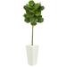 Nearly Natural 5.5 Fiddle Leaf Artificial Tree in White Tower Planter