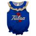 Girls Infant Royal Tulsa Golden Hurricane Sleeveless Ruffle Bodysuit