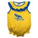 Girls Infant Gold Cal State Bakersfield Roadrunners Sleeveless Ruffle Bodysuit