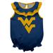 Girls Infant Navy West Virginia Mountaineers Sleeveless Ruffle Bodysuit