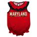 Girls Infant Red Maryland Terrapins Sleeveless Ruffle Bodysuit