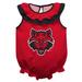 Girls Infant Scarlet Arkansas State Red Wolves Sleeveless Ruffle Bodysuit