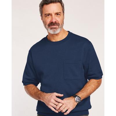 Blair Men's John Blair® Supreme Fleece Short-Sleeve Sweatshirt - Blue - XL