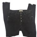 Madewell Jeans | Madewell Skinny Hi-Rise Button Fly Raw Hem Jeans Misses Size 28 | Color: Black | Size: 28