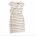 J. Crew Dresses | J. Crew Double Stripe Cap Sleeve Sheath Dress Sz 8 | Color: Cream/Purple | Size: 8