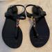 Coach Shoes | Coach Black Piccadilly Sandals Size 6b ( Euro 36 ) | Color: Black | Size: 6